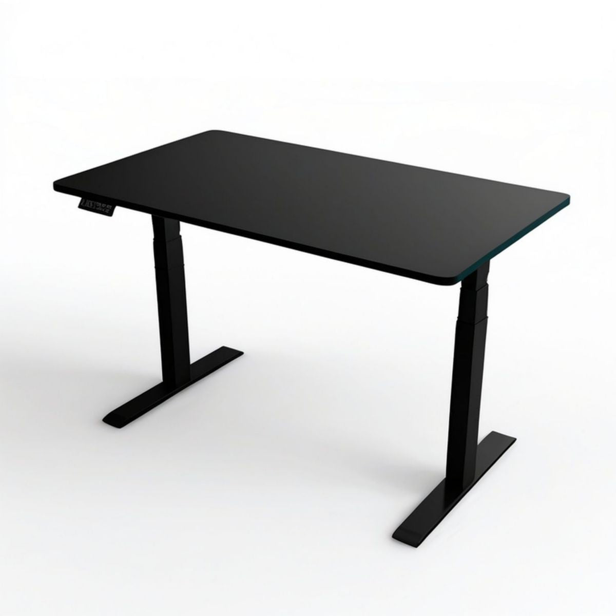 Elektrisch höhenverstellbarer Schreibtisch, Schwarz, MDF und Stahl, 120 x 60 cm, Höhe 72–118 cm