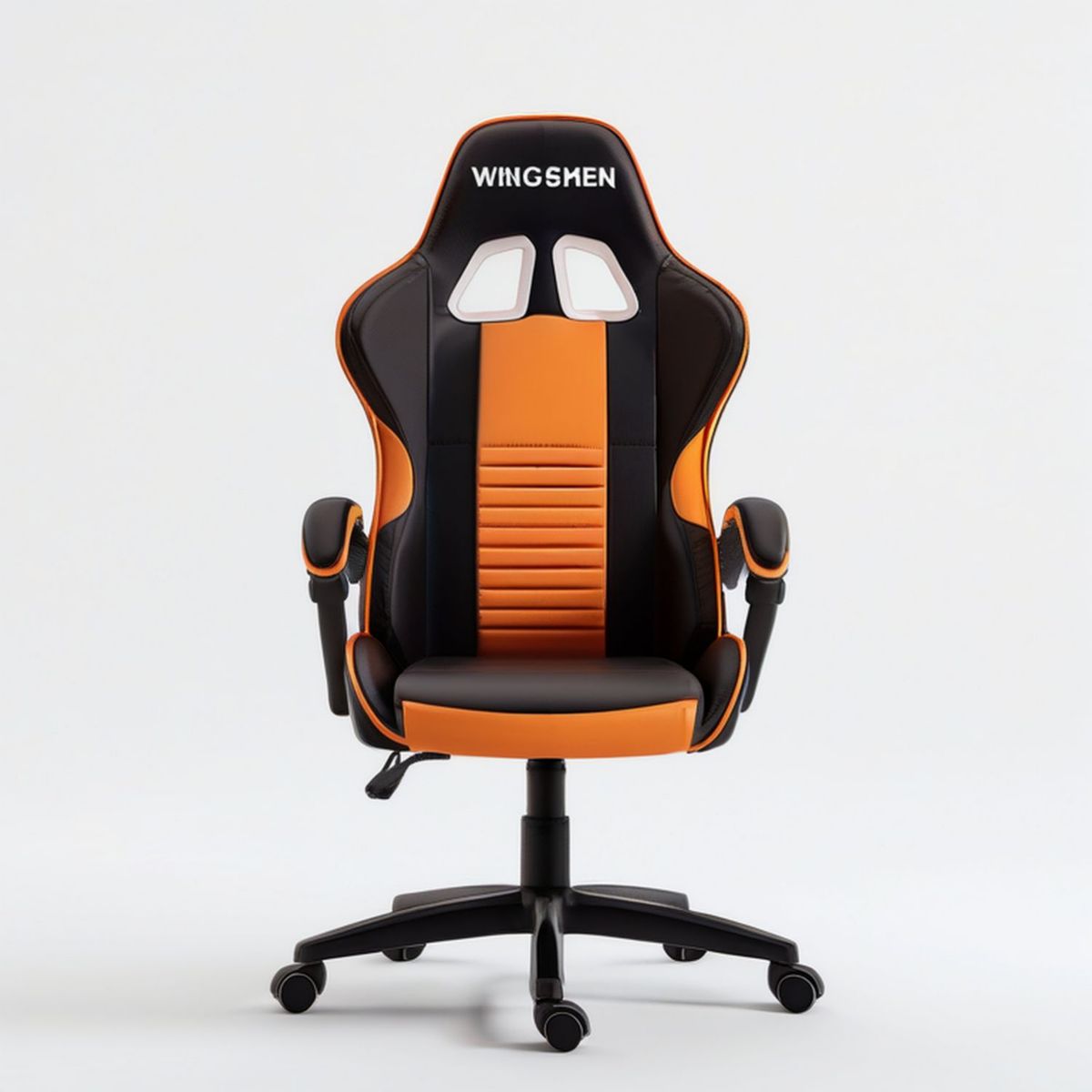 Höhenverstellbarer Gamingstuhl in Schwarz/Orange, 66 x 70 x 122–132 cm