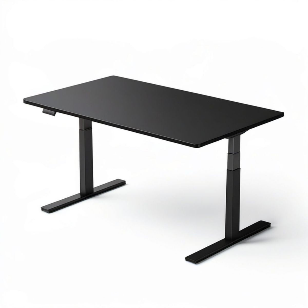 Elektrisch höhenverstellbarer Schreibtisch 120 x 60 cm Schwarz mit Melaminplatte und Stahlgestell