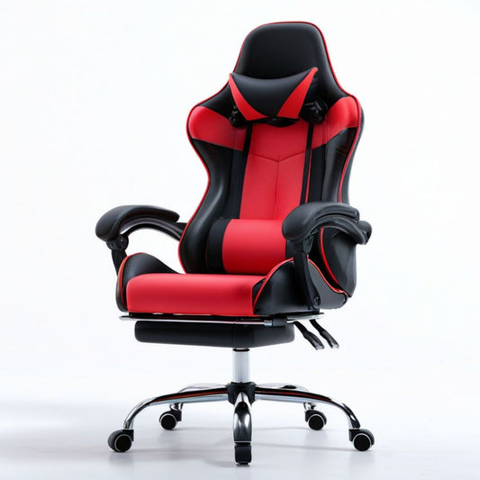 Ergonomischer Gamingstuhl Schwarz/Rot, höhenverstellbar, 68 x 68 x 120–130 cm